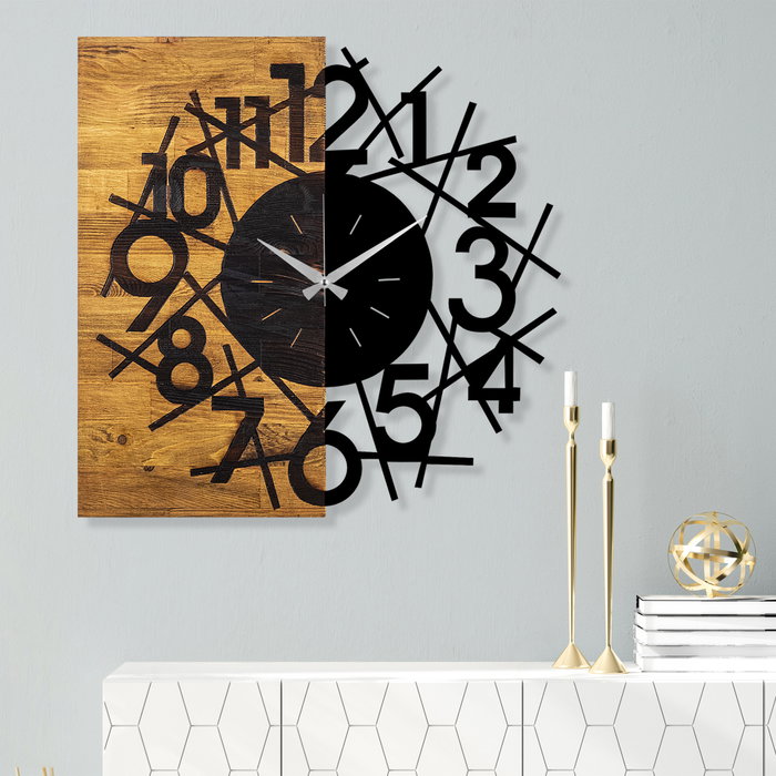 Wallity Wooden Clock 26 Nogal y Negro Wallity Wooden Clock 26 Nogal y Negro